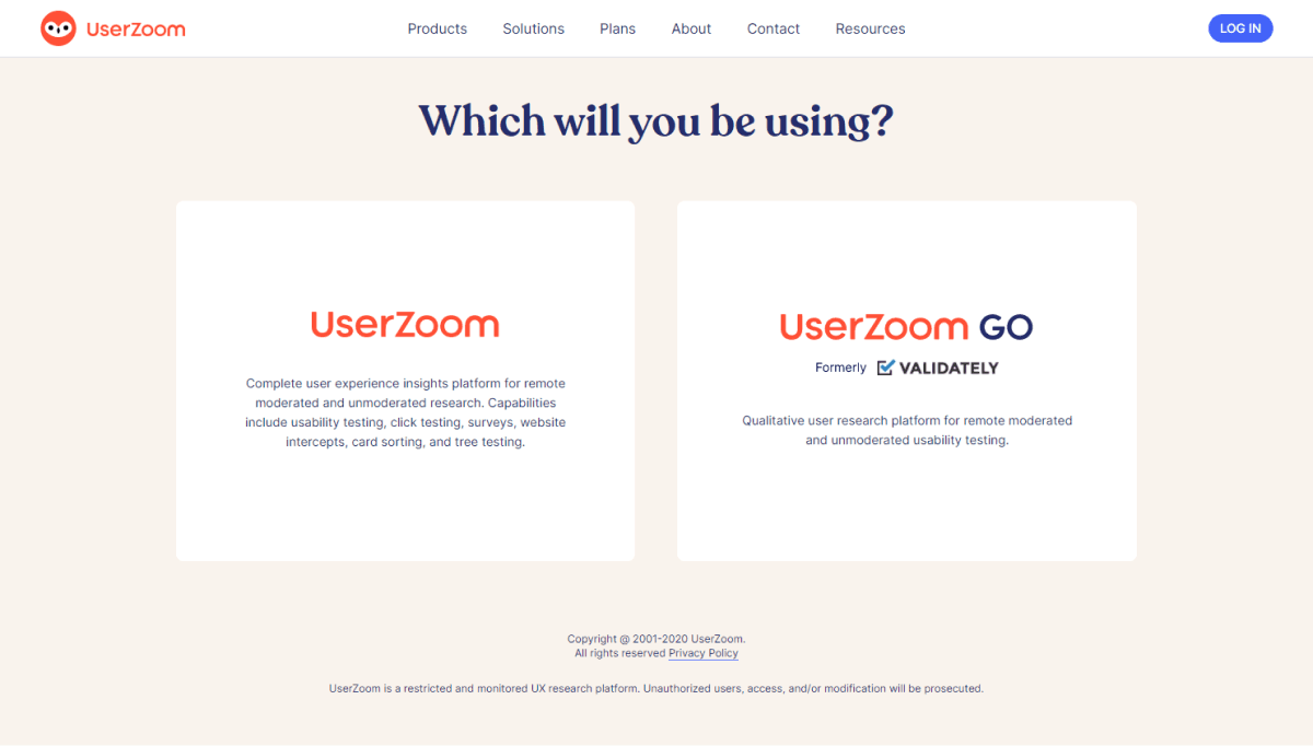 UserZoom Website Preview